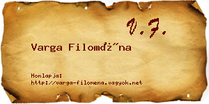 Varga Filoména névjegykártya
